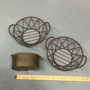 Vintage Metal Baskets and Planter Set